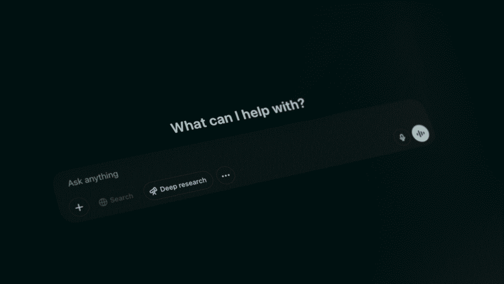 ChatGPT deep research interface