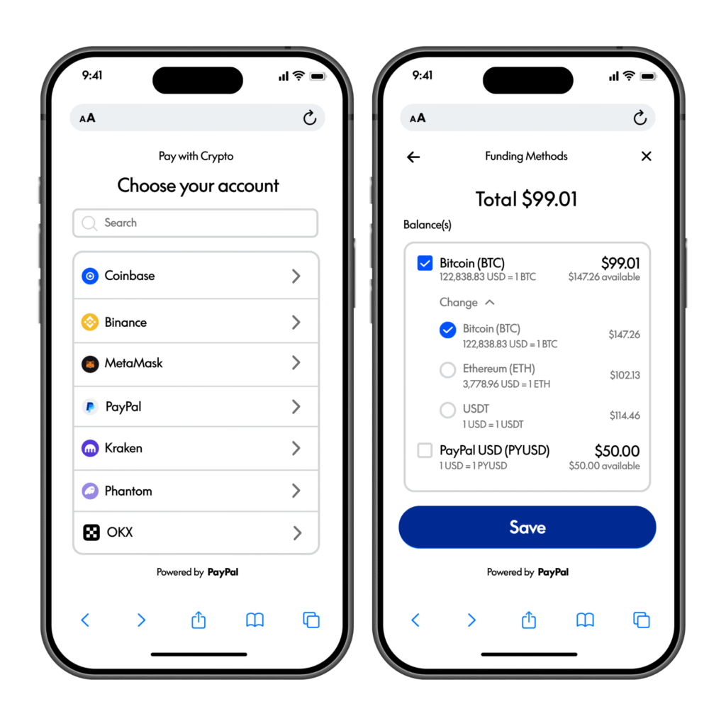 a smartphone displays the PayPal logo in front of a screen showing stock market gains