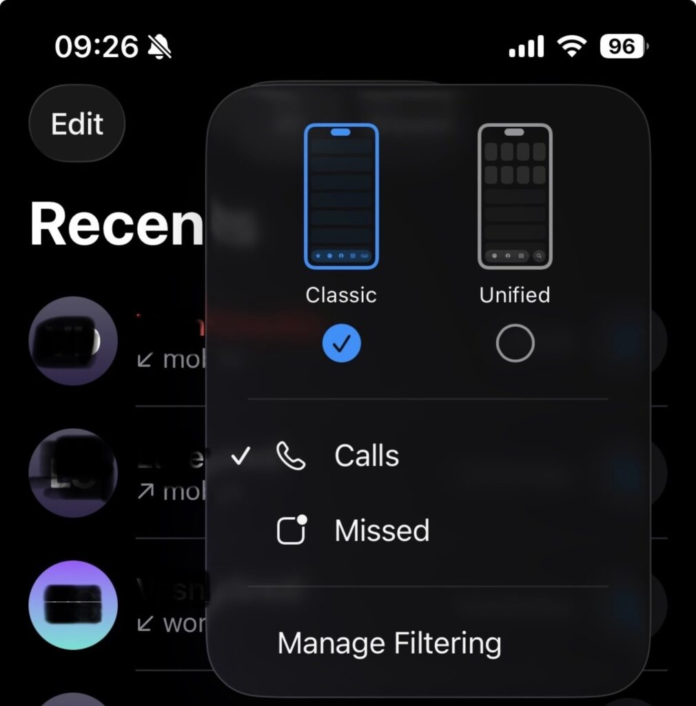 Apple iOS 26 Phone App