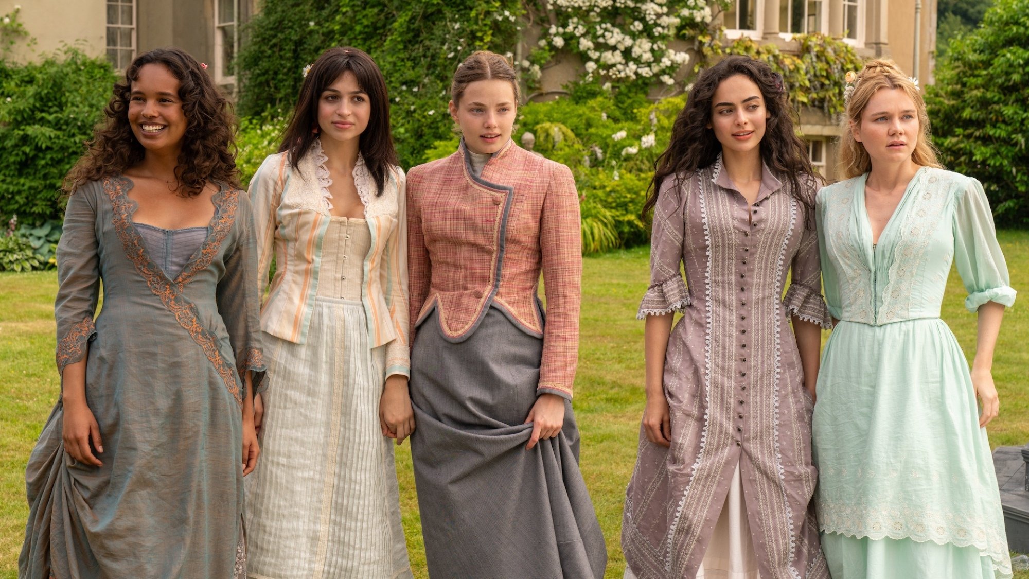 Alisha Boe, Josie Totah, Kristine Frøseth, Aubri Ibrag, and Imogen Waterhouse in "The Buccaneers."