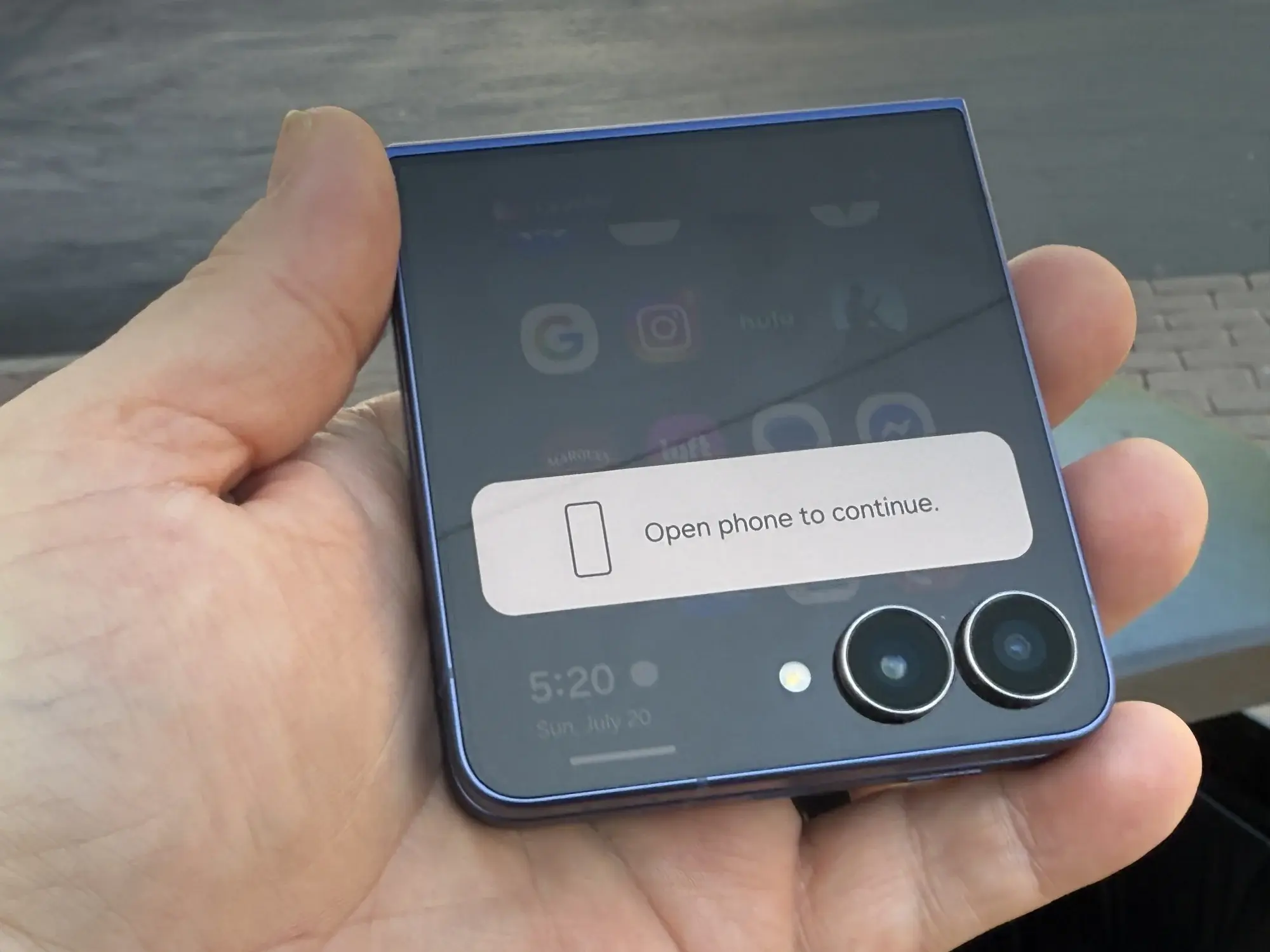 Samsung Z Flip 7 in hand