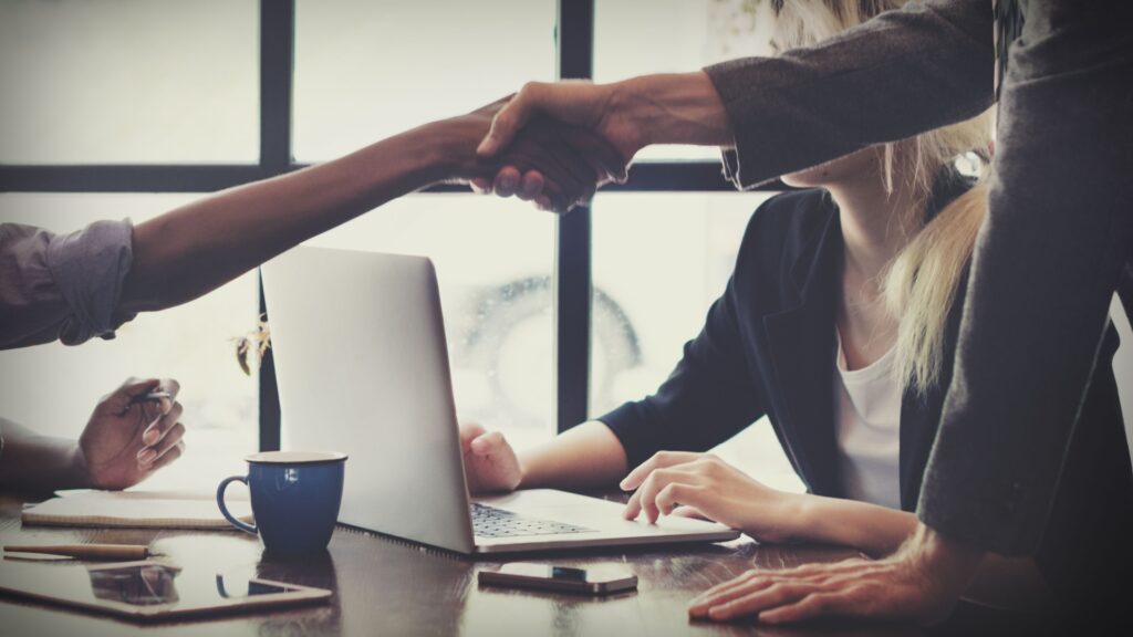 Business handshake - partnership concept
