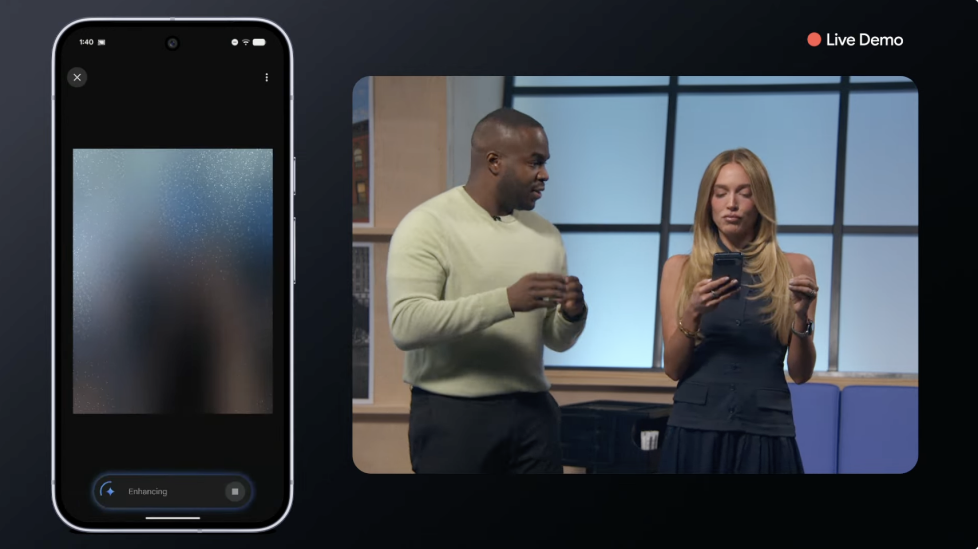 Alex Cooper using Camera Coach for Pixel 10 at the Made by Google event