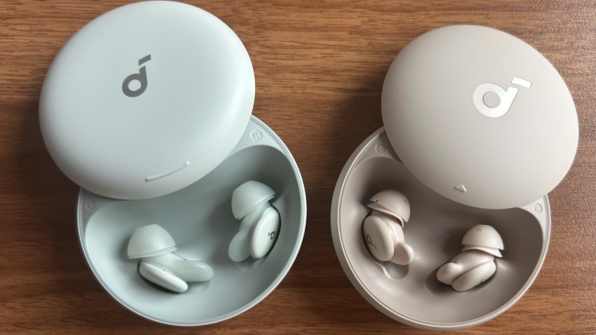 The Sleep A30 (left) and Sleep A20 (right) earbuds from Soundcore.