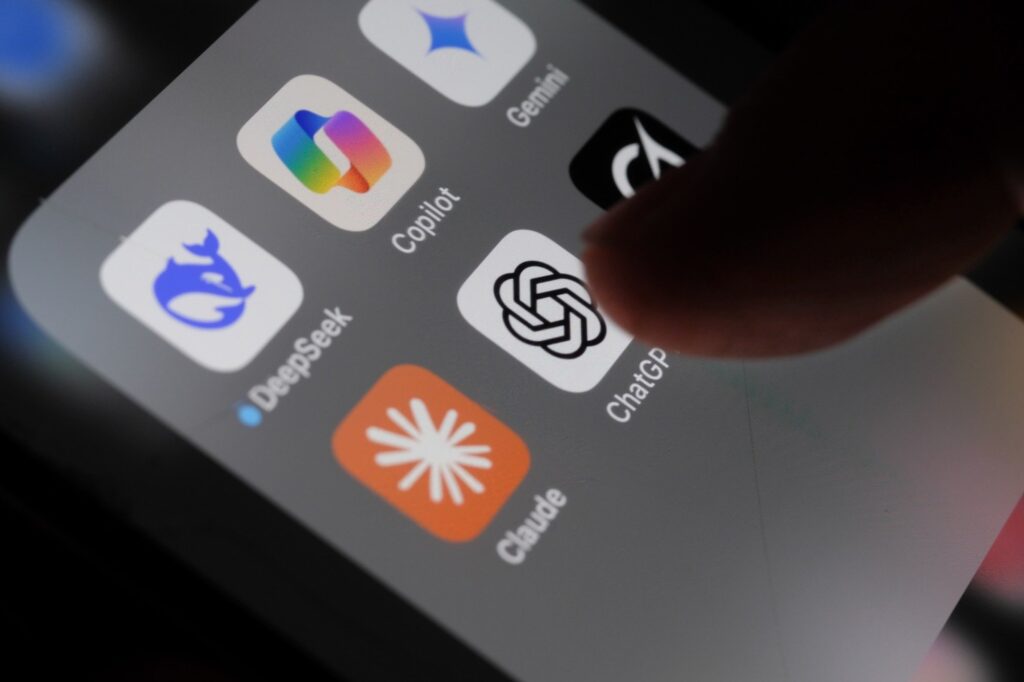 The Grok and ChatGPT apps on a smartphone