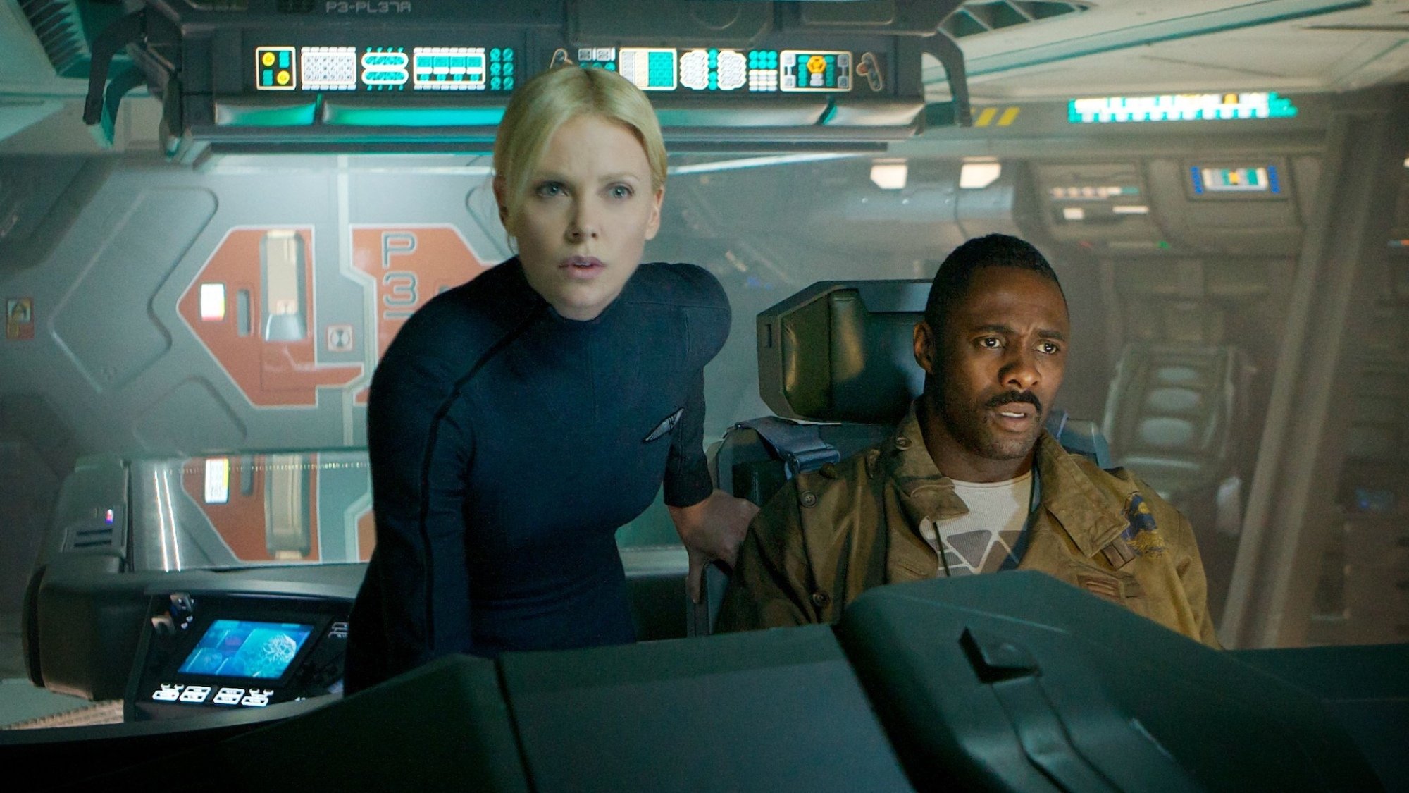Charlize Theron and Idris Elba in "Prometheus."