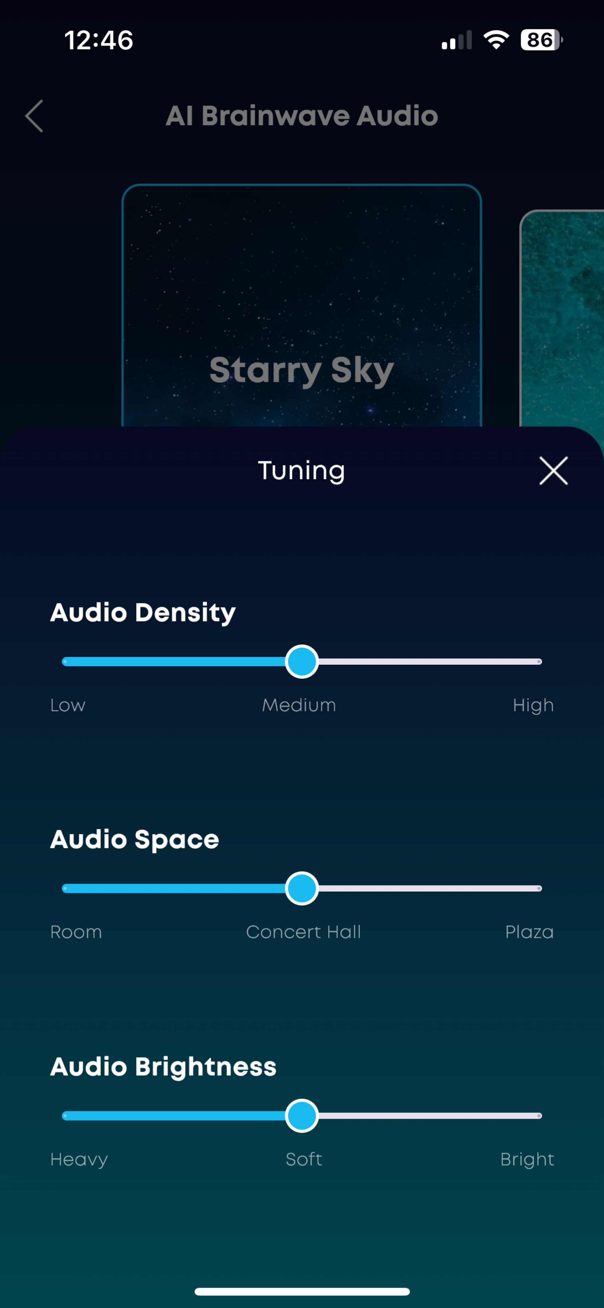 screenshot of sound customization in sleep a30 app